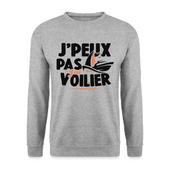 Je Peux Pas J'ai Voilier Cadeau De Voile - Sweat-shirt Unisexe - gris chiné - Devant - Alina (178cm) & Michal (187cm)