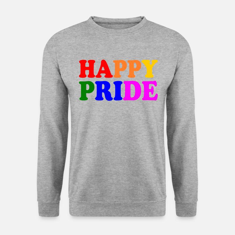 Happy pride - Unisex Pullover - Weißgrau meliert