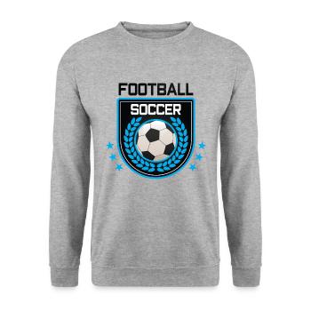 SOCCER FOOTBALL PLAYER WORLD CHAMPION TRAINING BALL - Unisex Sweatshirt - salt & pepper - Front - Alina (178cm) & Michal (187cm)