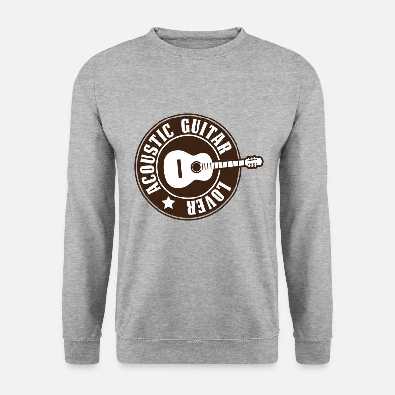 Akustik Gitarre LOVER MUSIK INSTUMENT - Unisex Pullover - Weißgrau meliert