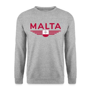 Malta T-Shirt – Für Insel-Fans - Unisex Pullover - Weißgrau meliert - Vorne - Alina (178cm) & Michal (187cm)