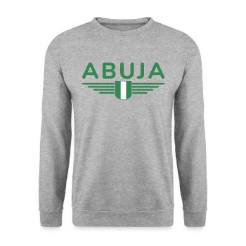 Abuja Design – Proud of Nigeria's capital - Unisex Sweatshirt - salt & pepper - Front - Alina (178cm) & Michal (187cm)
