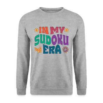 in my Sudoku Era - Unisex Pullover - Weißgrau meliert - Vorne - Alina (178cm) & Michal (187cm)