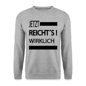 Sprüche Statement mit Spruch Mir reichts wirklich - Unisex Pullover - Weißgrau meliert - Vorne - Alina (178cm) & Michal (187cm)