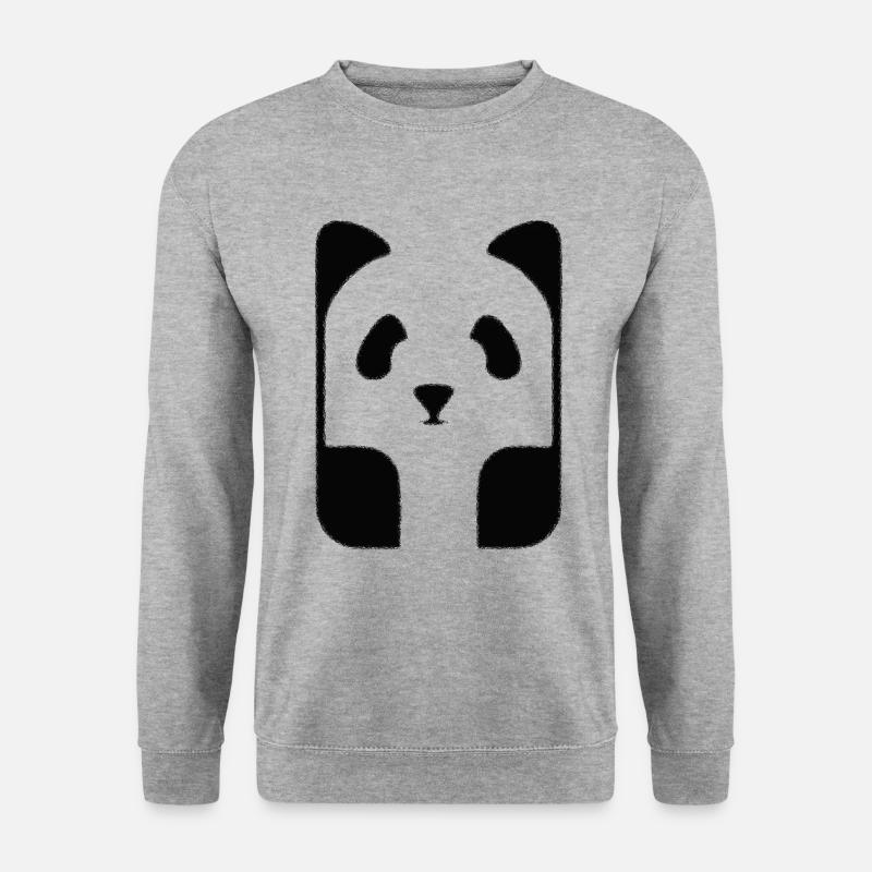Süßer Panda - Unisex Pullover - Weißgrau meliert