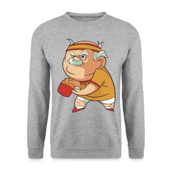 Tennis de Table Grand-père Pingpong Outfit Grand-père - Sweat-shirt Unisexe - gris chiné - Devant - Alina (178cm) & Michal (187cm)