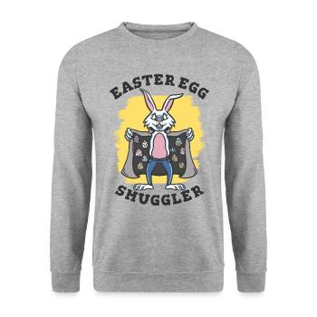 Oeufs de Pâques Contrebandier Lapin de Pâques - Sweat-shirt Unisexe - gris chiné - Devant - Alina (178cm) & Michal (187cm)
