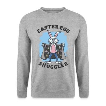 Oeufs de Pâques Contrebandier Lapin de Pâques - Sweat-shirt Unisexe - gris chiné - Devant - Alina (178cm) & Michal (187cm)
