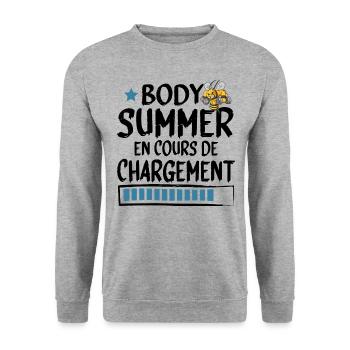 Body Summer Chargement Cadeau Musculation - Sweat-shirt Unisexe - gris chiné - Devant - Alina (178cm) & Michal (187cm)