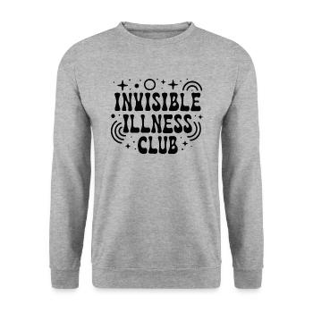 Unsichtbare Behinderungs-Club-Krankheit - Unisex Pullover - Weißgrau meliert - Vorne - Alina (178cm) & Michal (187cm)