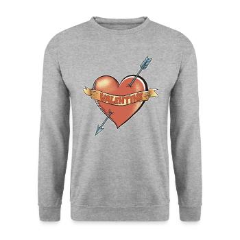 My Burning Valentine Heart - Unisex Pullover - Weißgrau meliert - Vorne - Alina (178cm) & Michal (187cm)