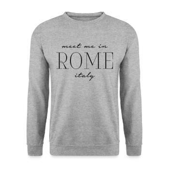 Meet me in Rome italy - Rom Italien - Unisex Sweatshirt - salt & pepper - Front - Alina (178cm) & Michal (187cm)