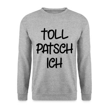 Tollpatsch Ich tollpatschig lustig tollpatschich - Unisex Pullover - Weißgrau meliert - Vorne - Alina (178cm) & Michal (187cm)