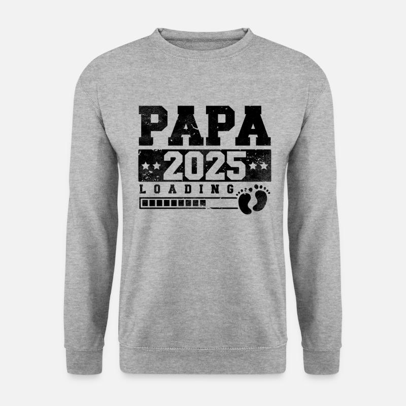 Papa 2025 loading - Unisex Pullover - Weißgrau meliert