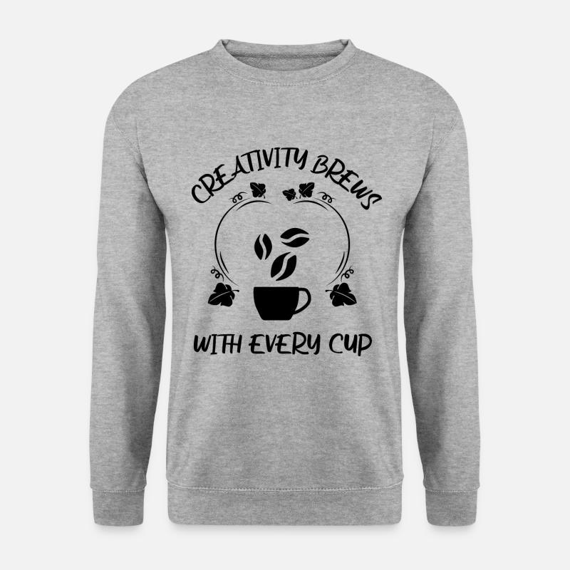 Kaffee Espresso Käffchen - Unisex Pullover - Weißgrau meliert