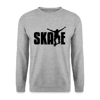 skate - Unisex Pullover - Weißgrau meliert - Vorne - Alina (178cm) & Michal (187cm)