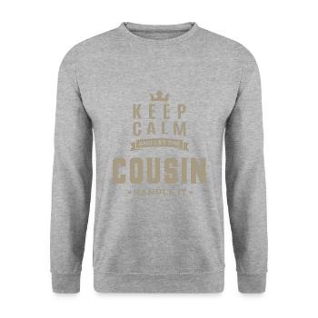 Gardez votre calme cousin - Sweat-shirt Unisexe - gris chiné - Devant - Alina (178cm) & Michal (187cm)