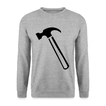 Idée cadeau outil marteau - Sweat-shirt Unisexe - gris chiné - Devant - Alina (178cm) & Michal (187cm)