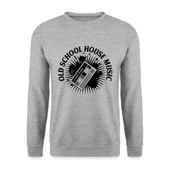 HOUSE MUSIC OLD SCHOOL ✫ T-Shirt - Unisex Pullover - Weißgrau meliert - Vorne - Alina (178cm) & Michal (187cm)