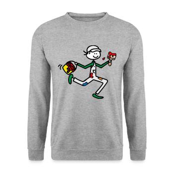 Maler - Unisex Pullover - Weißgrau meliert - Vorne - Alina (178cm) & Michal (187cm)