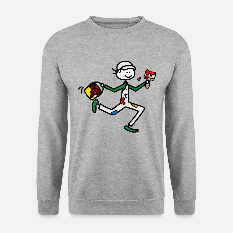 Maler - Unisex Pullover - Weißgrau meliert