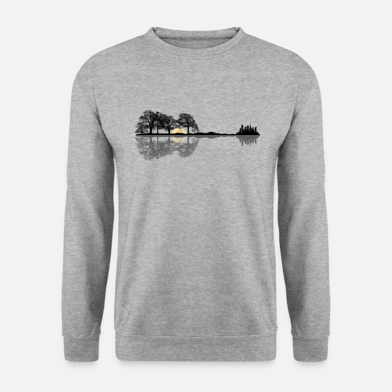 Gitarre Natur Musiker - Unisex Pullover - Weißgrau meliert
