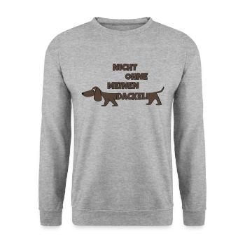 Nicht ohne meinen Dackel - Unisex Pullover - Weißgrau meliert - Vorne - Alina (178cm) & Michal (187cm)