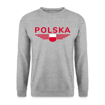 I Love Poland, Elegance Style Design T-Shirt - Unisex Sweatshirt - salt & pepper - Front - Alina (178cm) & Michal (187cm)
