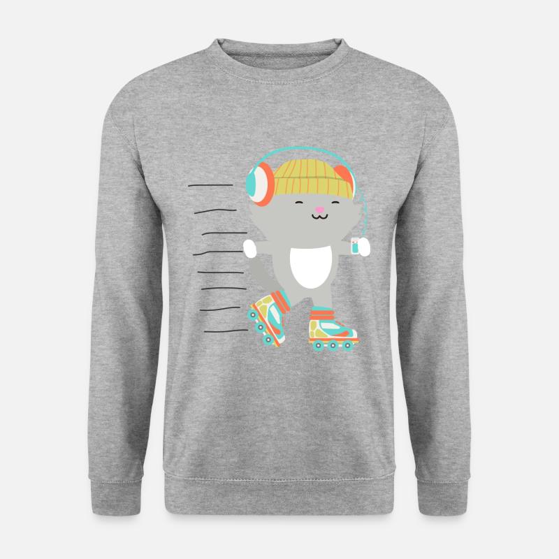 Patin à roulettes Chat Chat Rollerskates Chat - Sweat-shirt Unisexe - gris chiné