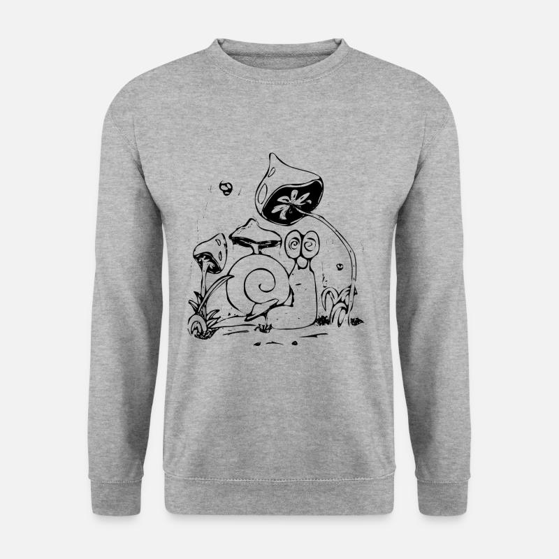 Psy Schnecke Schwarz - Unisex Pullover - Weißgrau meliert