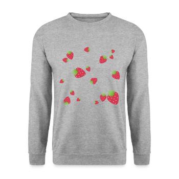 Fraises - Sweat-shirt Unisexe - gris chiné - Devant - Alina (178cm) & Michal (187cm)