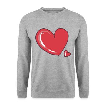 cœur coeur - Sweat-shirt Unisexe - gris chiné - Devant - Alina (178cm) & Michal (187cm)