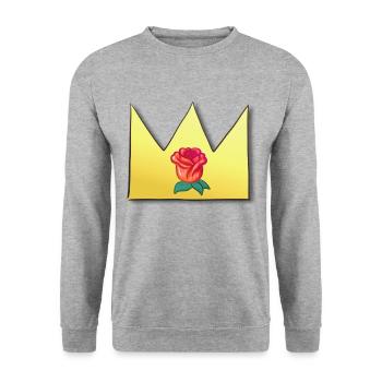 Crown Cartoon Symbol Shape Rose - Unisex Sweatshirt - salt & pepper - Front - Alina (178cm) & Michal (187cm)