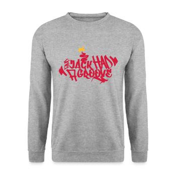 Jack had a groove quote - Unisex Sweatshirt - salt & pepper - Front - Alina (178cm) & Michal (187cm)