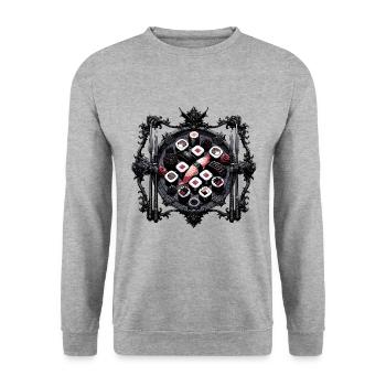 Goth Sushi Sushi in Gothic Style - Unisex Sweatshirt - salt & pepper - Front - Alina (178cm) & Michal (187cm)