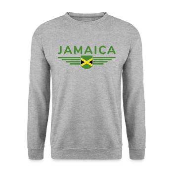 I Love Jamaica, Outfit T-Shirt Design Gift - Unisex Sweatshirt - salt & pepper - Front - Alina (178cm) & Michal (187cm)