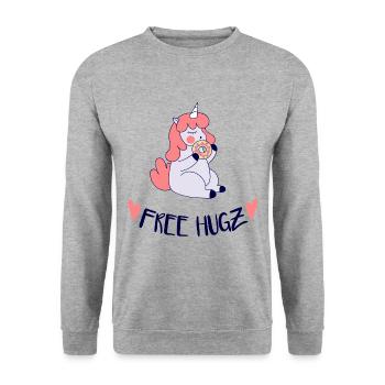 Kids Clothes Girl Romper Baby Party - Unisex Sweatshirt - salt & pepper - Front - Alina (178cm) & Michal (187cm)