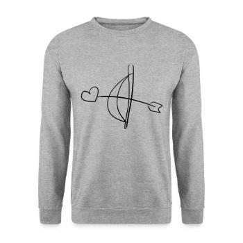 arrow archer bow sport heart - Unisex Sweatshirt - salt & pepper - Front - Alina (178cm) & Michal (187cm)