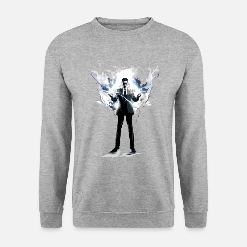 Nikola Tesla - Unisex Pullover - Weißgrau meliert