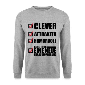 Beförderung neuer Job Kündigung Geschenk - Unisex Pullover - Weißgrau meliert - Vorne - Alina (178cm) & Michal (187cm)