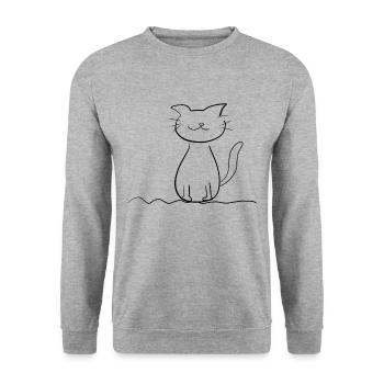 ligne de chat symbole d’animal de compagnie roi amour animal - Sweat-shirt Unisexe - gris chiné - Devant - Alina (178cm) & Michal (187cm)