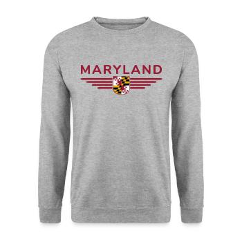 Maryland Fan T-Shirt – Perfect for fans! - Unisex Sweatshirt - salt & pepper - Front - Alina (178cm) & Michal (187cm)