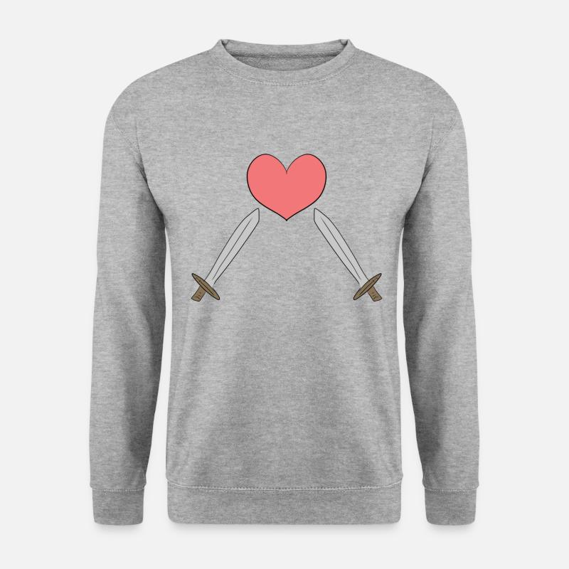 schwerter herz - Unisex Pullover - Weißgrau meliert
