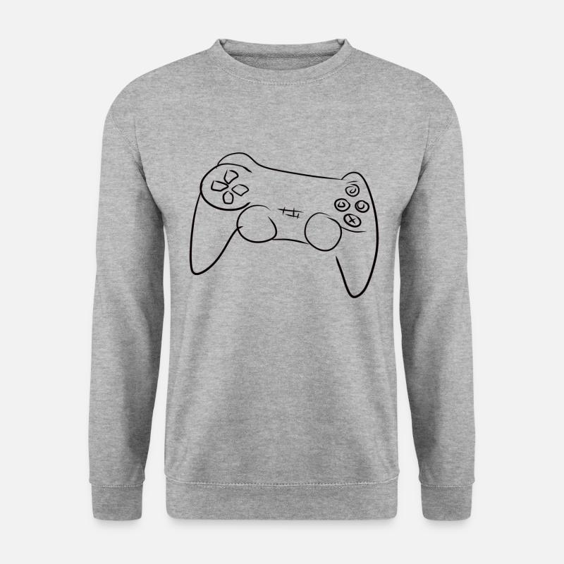 controller zocken spielen spiel spieler - Unisex Pullover - Weißgrau meliert