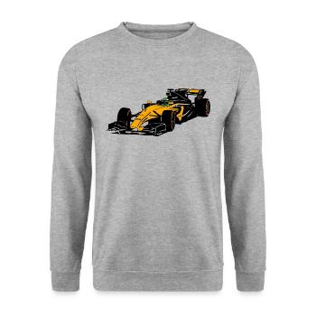 Racecar - Rennauto - Unisex Pullover - Weißgrau meliert - Vorne - Alina (178cm) & Michal (187cm)
