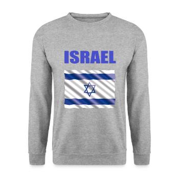 Israël - Sweat-shirt Unisexe - gris chiné - Devant - Alina (178cm) & Michal (187cm)
