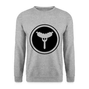 Sausage fork - Unisex Sweatshirt - salt & pepper - Front - Alina (178cm) & Michal (187cm)