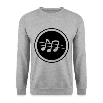 Musik Noten - Unisex Pullover - Weißgrau meliert - Vorne - Alina (178cm) & Michal (187cm)