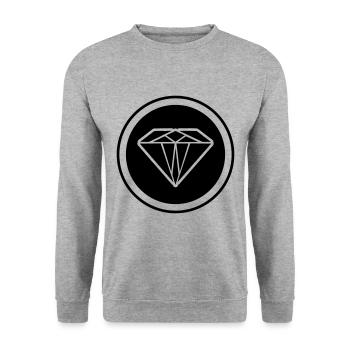 Diamant Symbol - Unisex Pullover - Weißgrau meliert - Vorne - Alina (178cm) & Michal (187cm)