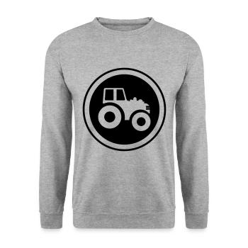 Traktor Symbol - Unisex Pullover - Weißgrau meliert - Vorne - Alina (178cm) & Michal (187cm)